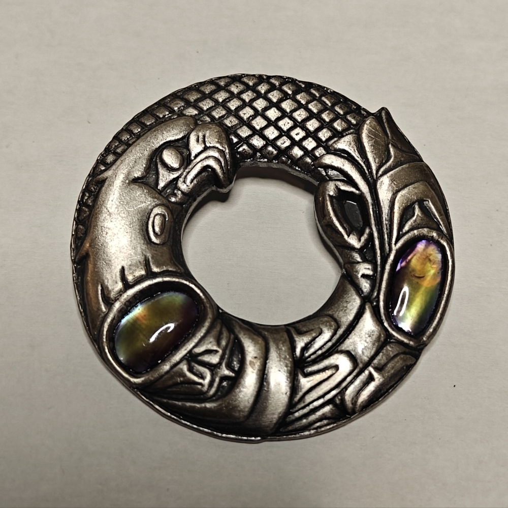 Vintage Signed Duri Native American Southwestern Style Pin Brooch